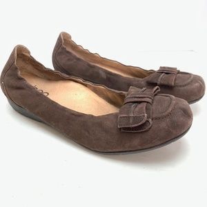 ABEO BIO SYSTEM Leather Suede Brown Flat Shoes 8.5